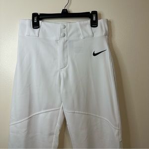 Nike Baseball Pants White Vapor Pro Slim Fit Full Length Hemmed Youth Sz L.